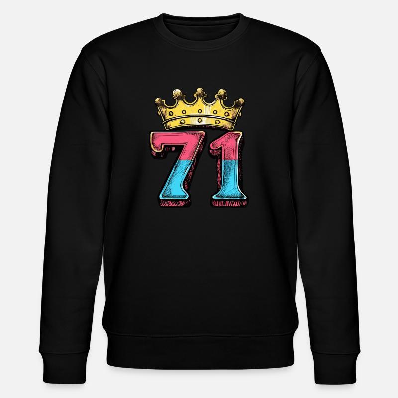 71 Zahl Krone - Stanley/Stella Unisex Bio-Sweatshirt CHANGER  - Schwarz