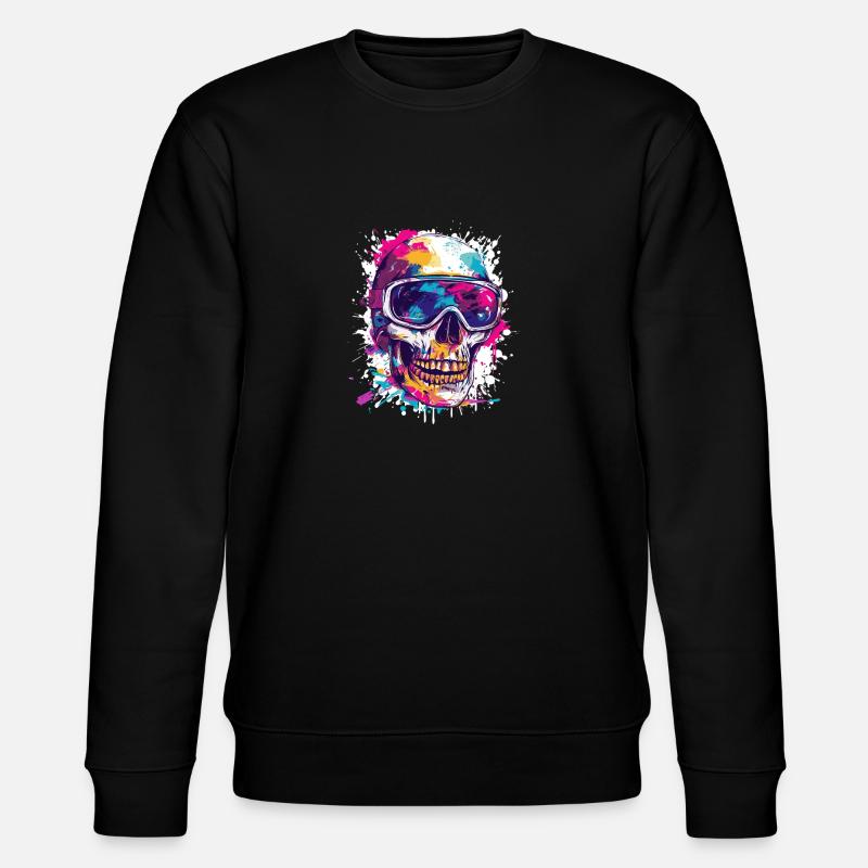 Ski Skull Ski Goggles - Stanley/Stella CHANGER Unisex Organic Sweatshirt - black