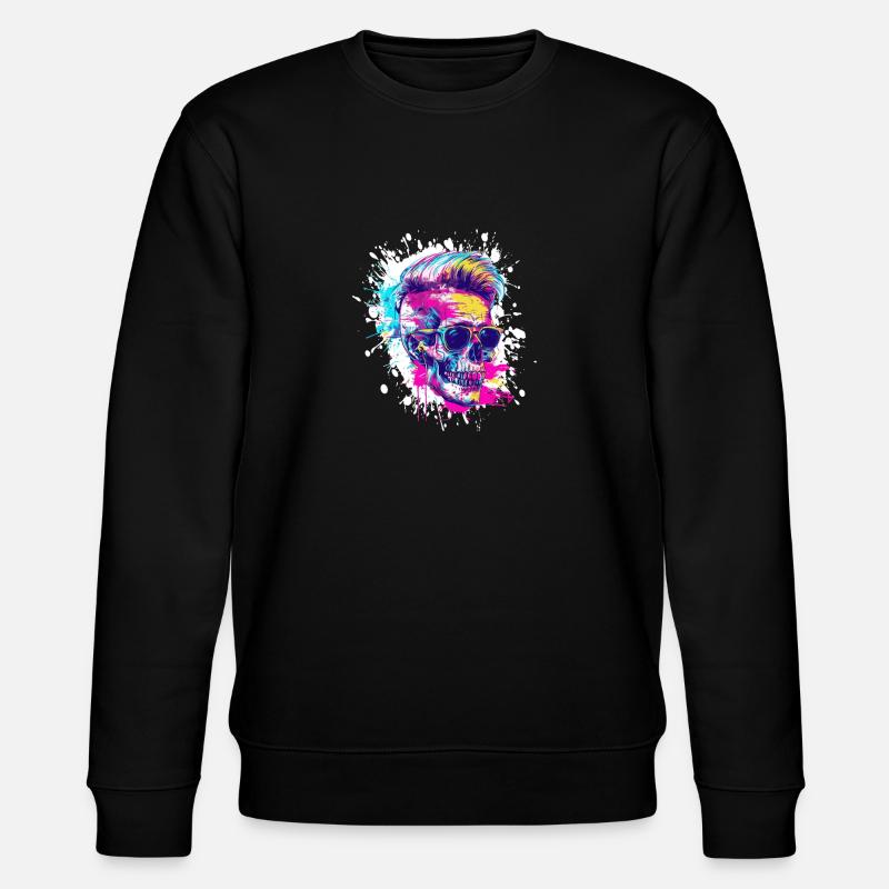 Totenkopf Party Techno - Stanley/Stella Unisex Bio-Sweatshirt CHANGER  - Schwarz