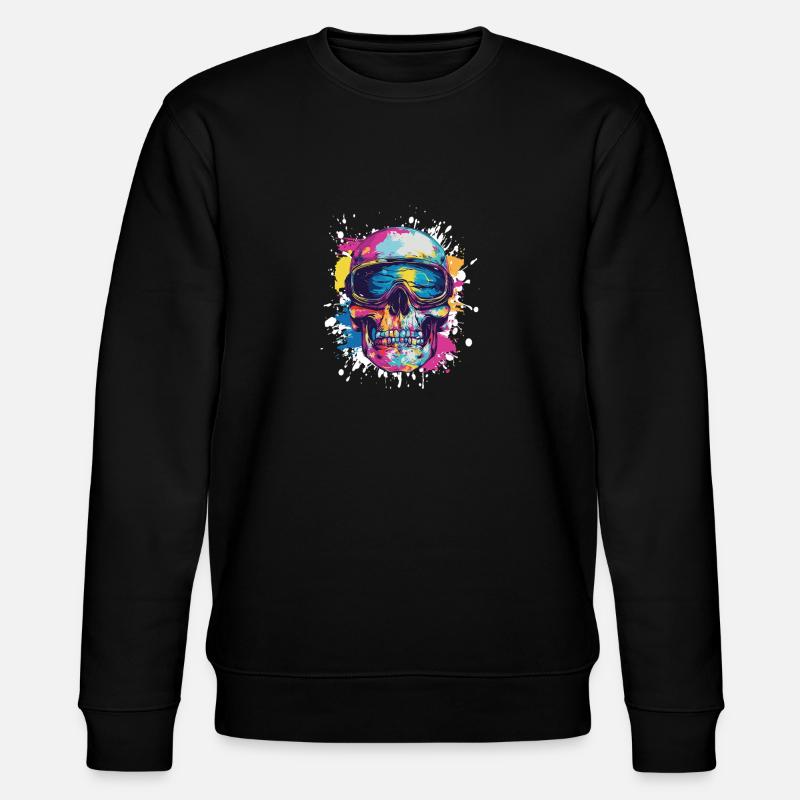 Ski Ski Goggles Skull - Stanley/Stella CHANGER Unisex Organic Sweatshirt - black