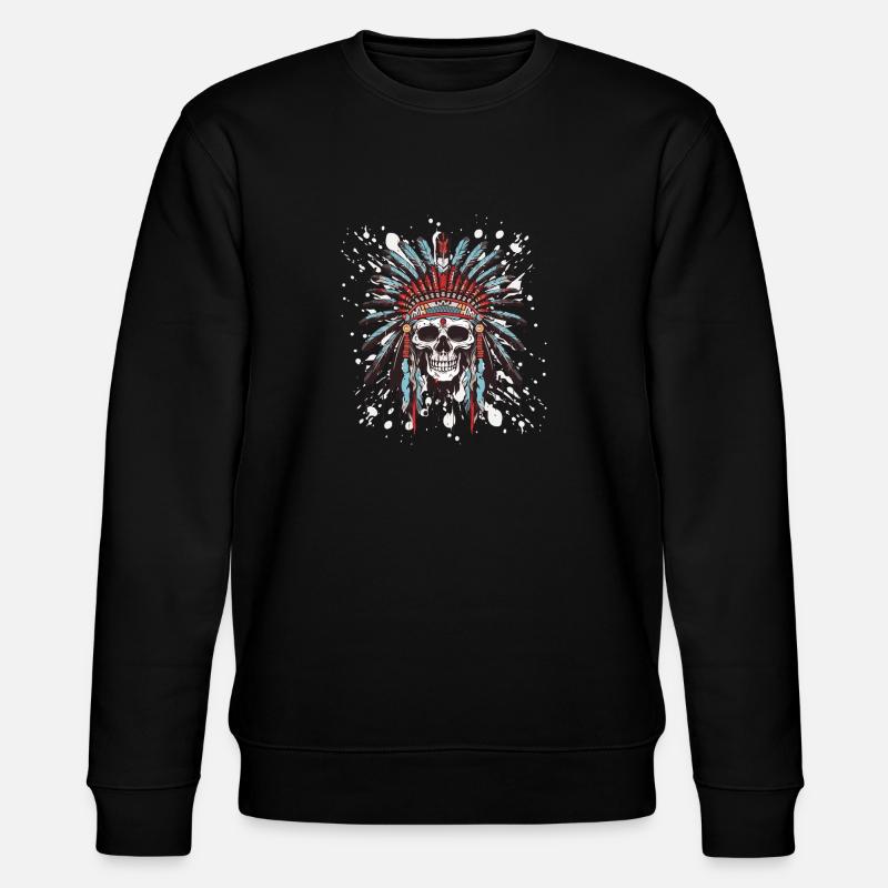 Apache Totenkopf Indianer - Stanley/Stella Unisex Bio-Sweatshirt CHANGER  - Schwarz