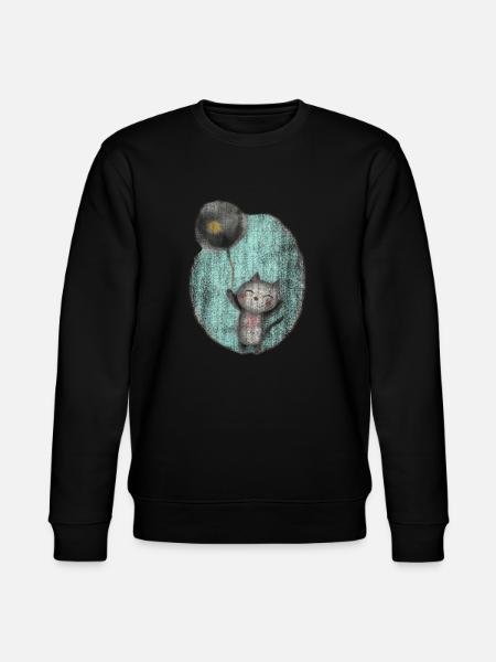 cute drawing cat balloon balloon - Stanley/Stella CHANGER Unisex Organic Sweatshirt - black