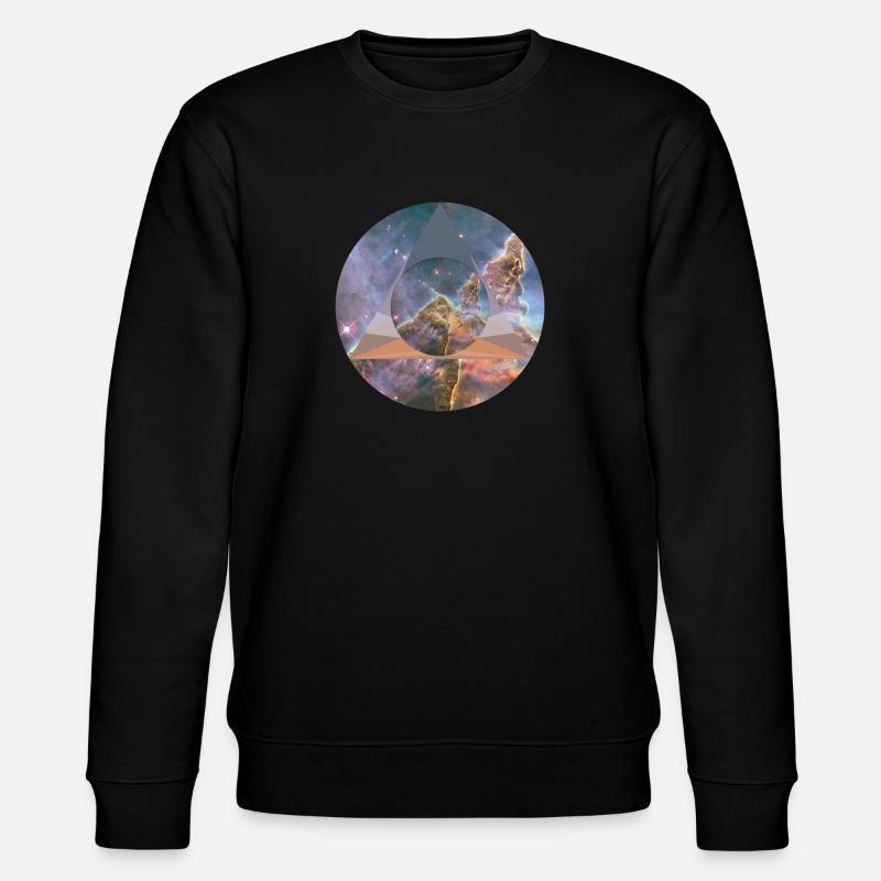 Space Polygon - Stanley/Stella CHANGER Unisex Organic Sweatshirt - black
