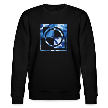 Blue camouflage - Stanley/Stella Unisex Bio-Sweatshirt CHANGER  - Schwarz - Vorne - Nik (191cm) & Marisol (170cm)