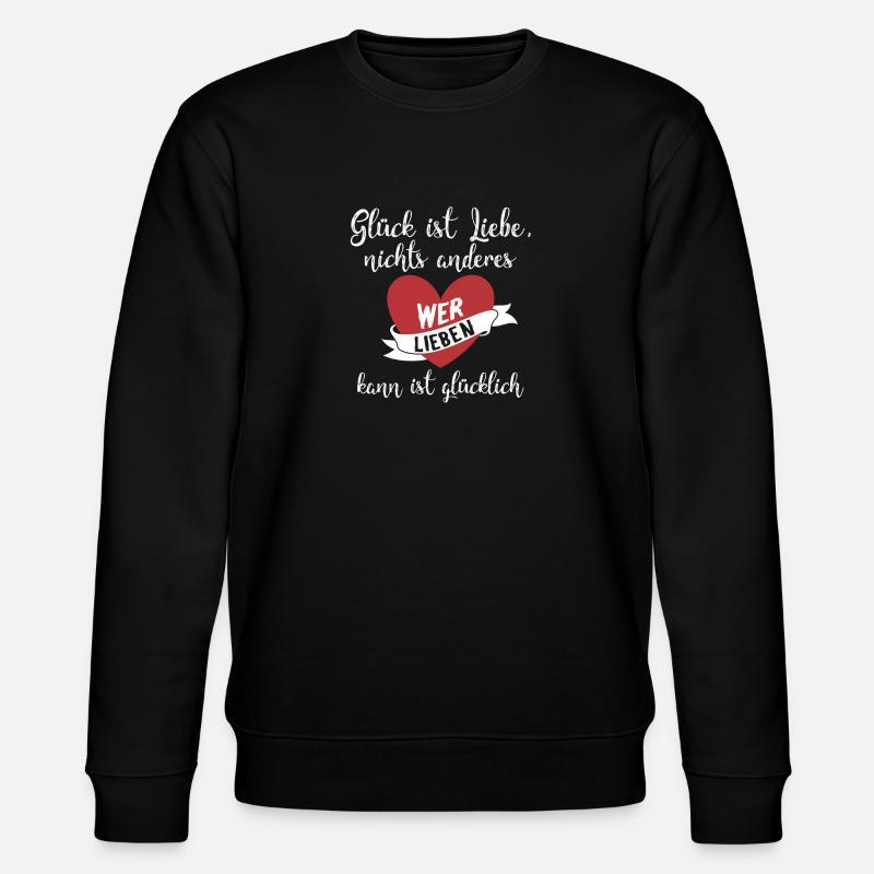 Glück ist Liebe - Stanley/Stella Unisex Bio-Sweatshirt CHANGER  - Schwarz