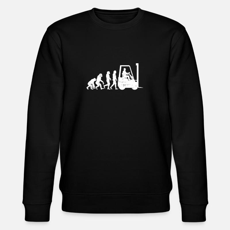 Staplerfahrer Evolution gabelstapler geschenk - Stanley/Stella Unisex Bio-Sweatshirt CHANGER  - Schwarz