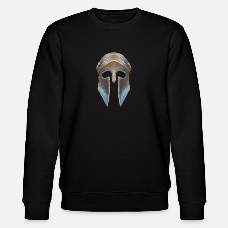 Gladiatorenhelm Low-Polygon-Effekt - Stanley/Stella Unisex Bio-Sweatshirt CHANGER  - Schwarz
