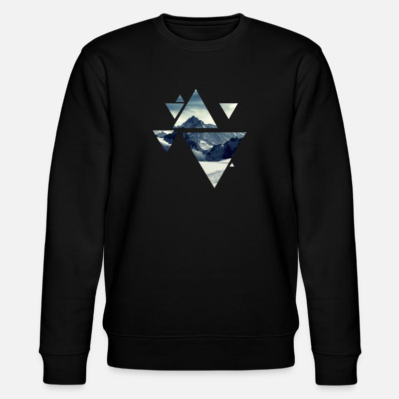 Montain Geometrie - Stanley/Stella Unisex Bio-Sweatshirt CHANGER  - Schwarz