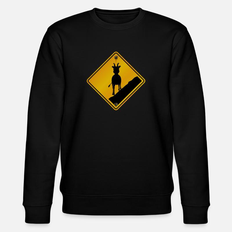 Danger roadsign traversee von dahu - Stanley/Stella Unisex Bio-Sweatshirt CHANGER  - Schwarz