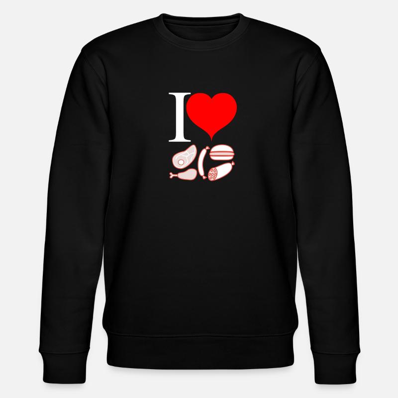I love Fleisch - Stanley/Stella Unisex Bio-Sweatshirt CHANGER  - Schwarz