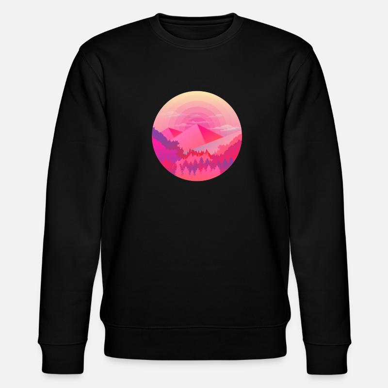 Mountains pyramid sun forest - Stanley/Stella CHANGER Unisex Organic Sweatshirt - black