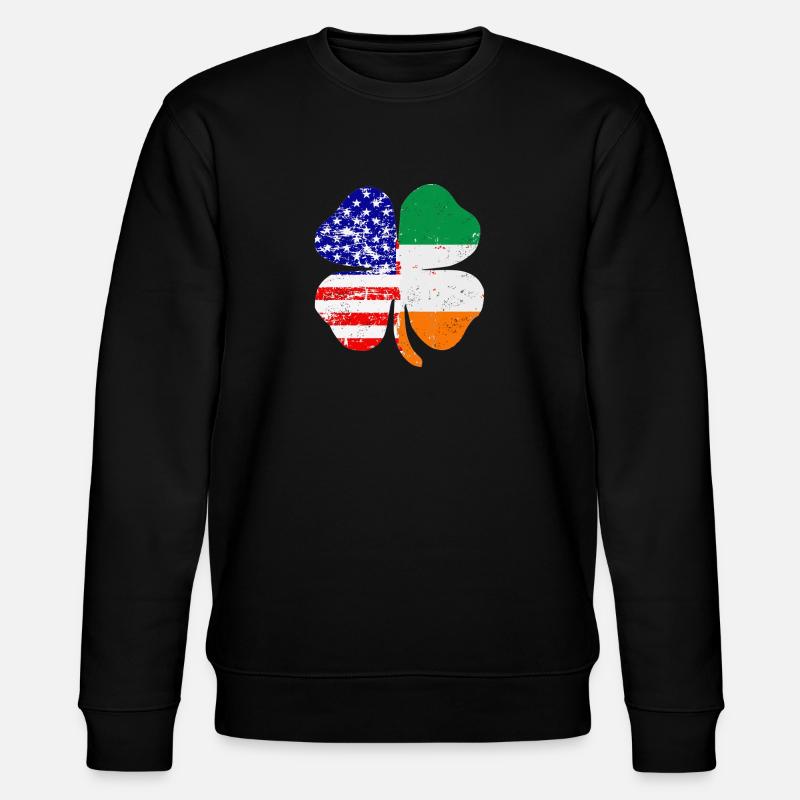 American Irish Clover Leaf Gift - Stanley/Stella Unisex Bio-Sweatshirt CHANGER - Schwarz