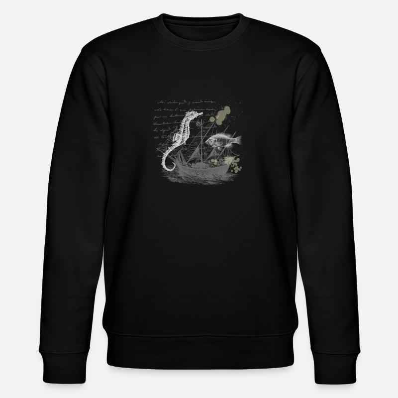 Steampunk Seepferdchen - Stanley/Stella Unisex Bio-Sweatshirt CHANGER  - Schwarz