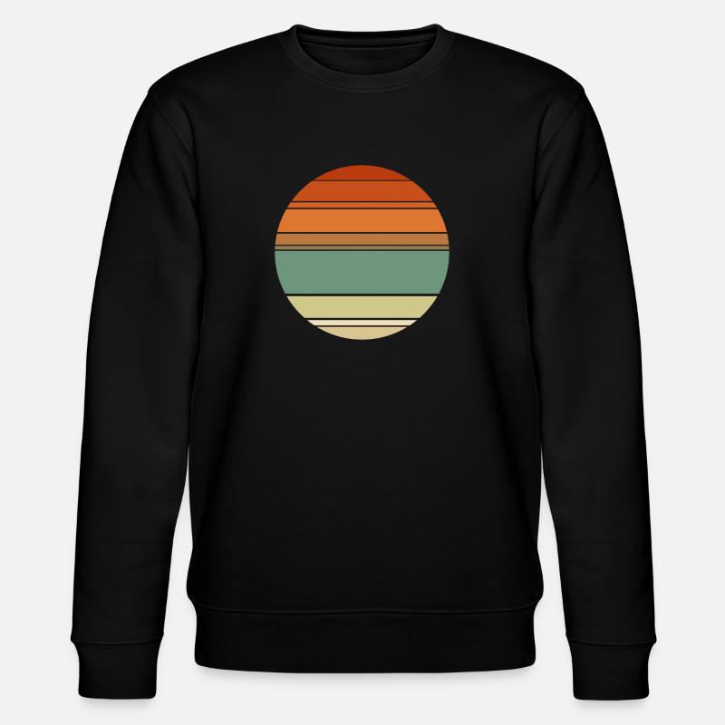 Retro Sunset Hintergrund Kreis - Stanley/Stella Unisex Bio-Sweatshirt CHANGER - Schwarz