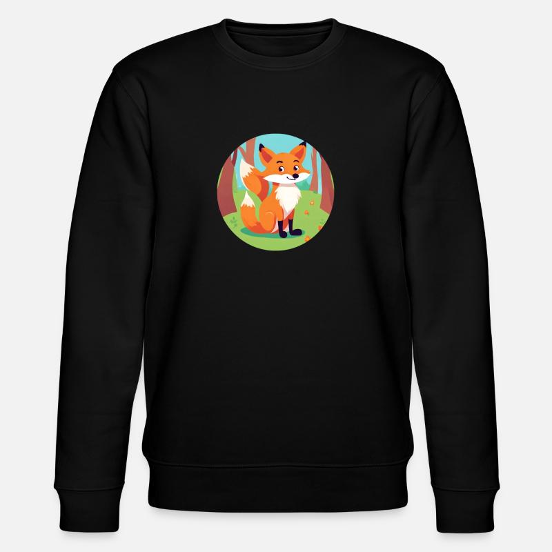 Fuchs im Herbstwald - Stanley/Stella Unisex Bio-Sweatshirt CHANGER  - Schwarz