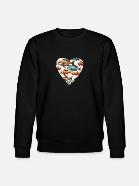 Bunte Fischschwarm Liebe - Stanley/Stella Unisex Bio-Sweatshirt CHANGER - Schwarz