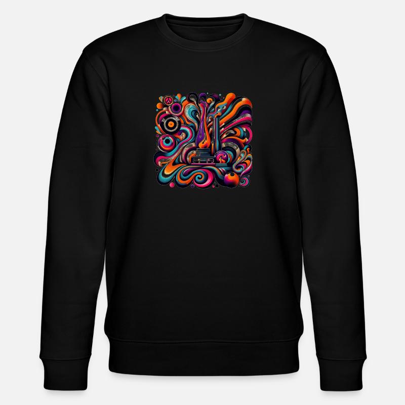 Psychedelische Retro-Fusion - Stanley/Stella Unisex Bio-Sweatshirt CHANGER  - Schwarz