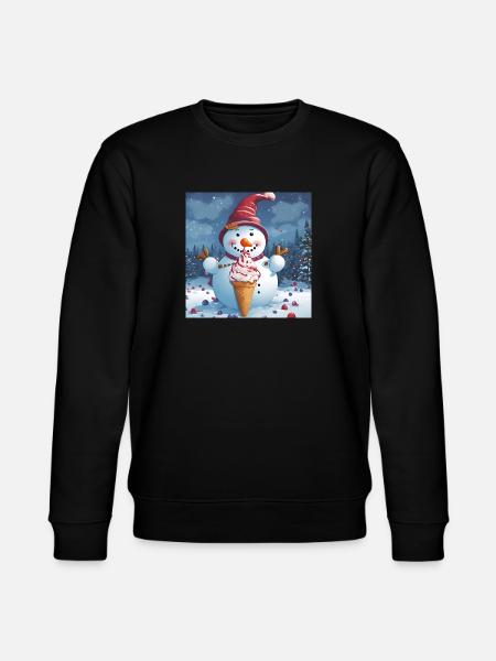 Schneemann mit Eis - Stanley/Stella Unisex Bio-Sweatshirt CHANGER  - Schwarz