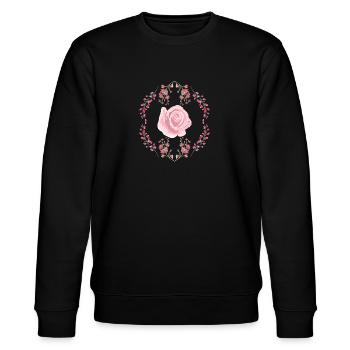 Flower - Stanley/Stella Unisex Bio-Sweatshirt CHANGER  - Schwarz - Vorne - Nik (191cm) & Marisol (170cm)