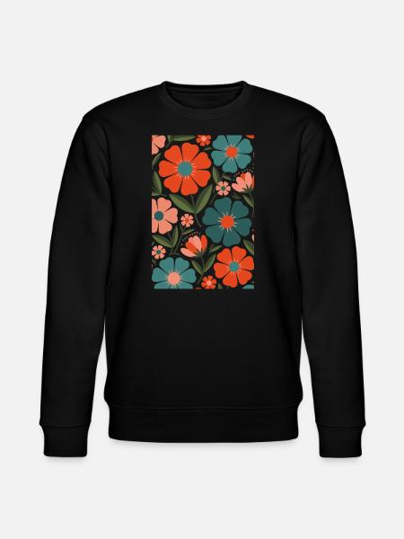 Boho Flora Flowers - Stanley/Stella CHANGER Unisex Organic Sweatshirt - black