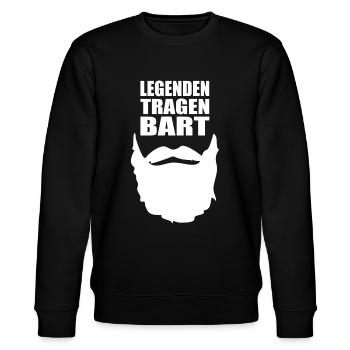 Bart Schnurrbart lustiger Spruch lustige Sprüche - Stanley/Stella Unisex Bio-Sweatshirt CHANGER  - Schwarz - Vorne - Nik (191cm) & Marisol (170cm)