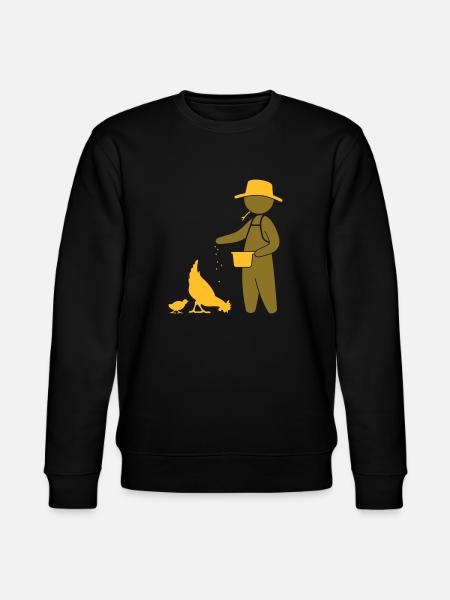 Farmer feeding the chickens - Stanley/Stella CHANGER Unisex Organic Sweatshirt - black