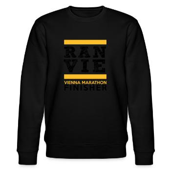 Wien Marathon Finisher - Stanley/Stella Unisex Bio-Sweatshirt CHANGER  - Schwarz - Vorne - Nik (191cm) & Marisol (170cm)