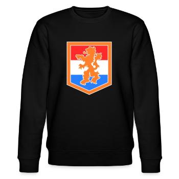 Maillot de foot orange avec emblème du lion - Sweat bio CHANGER Stanley/Stella Unisexe - noir - Devant - Nik (191cm) & Marisol (170cm)