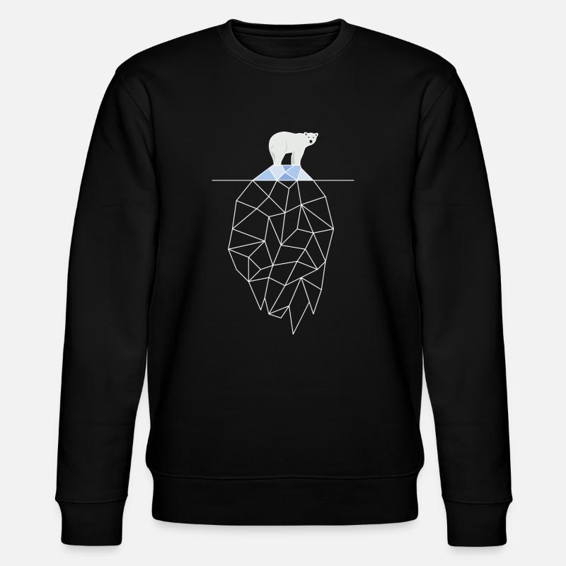Polar bear on - Stanley/Stella CHANGER Unisex Organic Sweatshirt - black