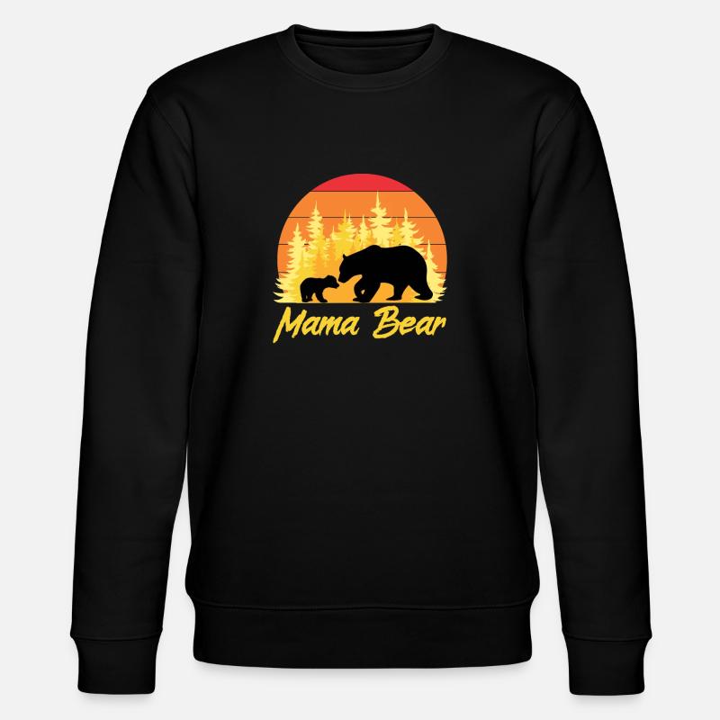 Mama Bär - Stanley/Stella Unisex Bio-Sweatshirt CHANGER  - Schwarz