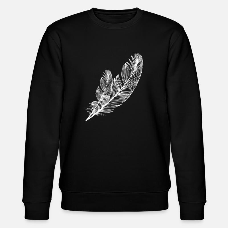 kleine und große Feder - Stanley/Stella Unisex Bio-Sweatshirt CHANGER - Schwarz