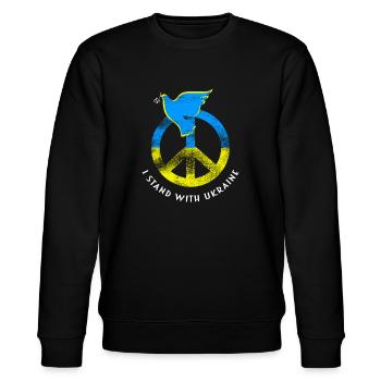 Ukraine - Stanley/Stella CHANGER Unisex Organic Sweatshirt - black - Front - Nik (191cm) & Marisol (170cm)