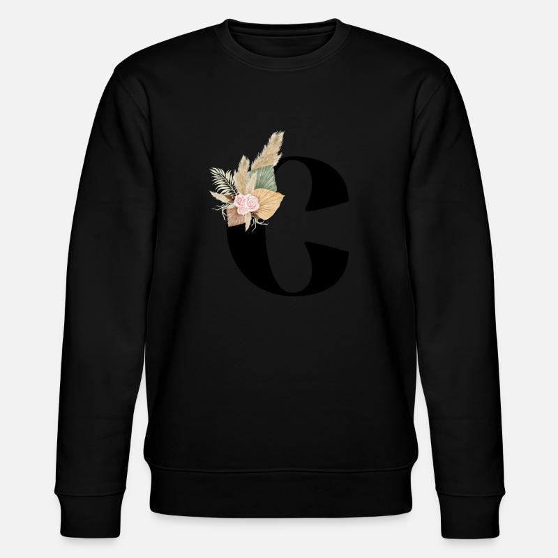 Buchstabe C blühte - Stanley/Stella Unisex Bio-Sweatshirt CHANGER - Schwarz