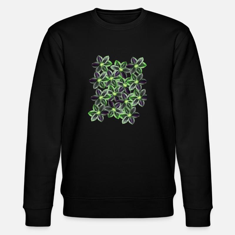 grüne Blüten - Stanley/Stella Unisex Bio-Sweatshirt CHANGER  - Schwarz