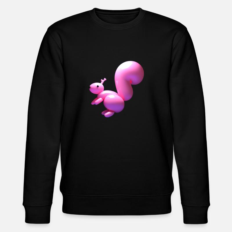 Luftballon Eichhörnchen in rosa - Stanley/Stella Unisex Bio-Sweatshirt CHANGER  - Schwarz
