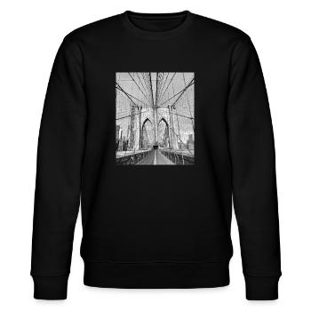 Brooklyn Bridge - Stanley/Stella Unisex Bio-Sweatshirt CHANGER  - Schwarz - Vorne - Nik (191cm) & Marisol (170cm)