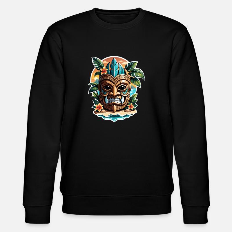 Tiki Beach - Polynesia Statue - Stanley/Stella CHANGER Unisex Organic Sweatshirt - black