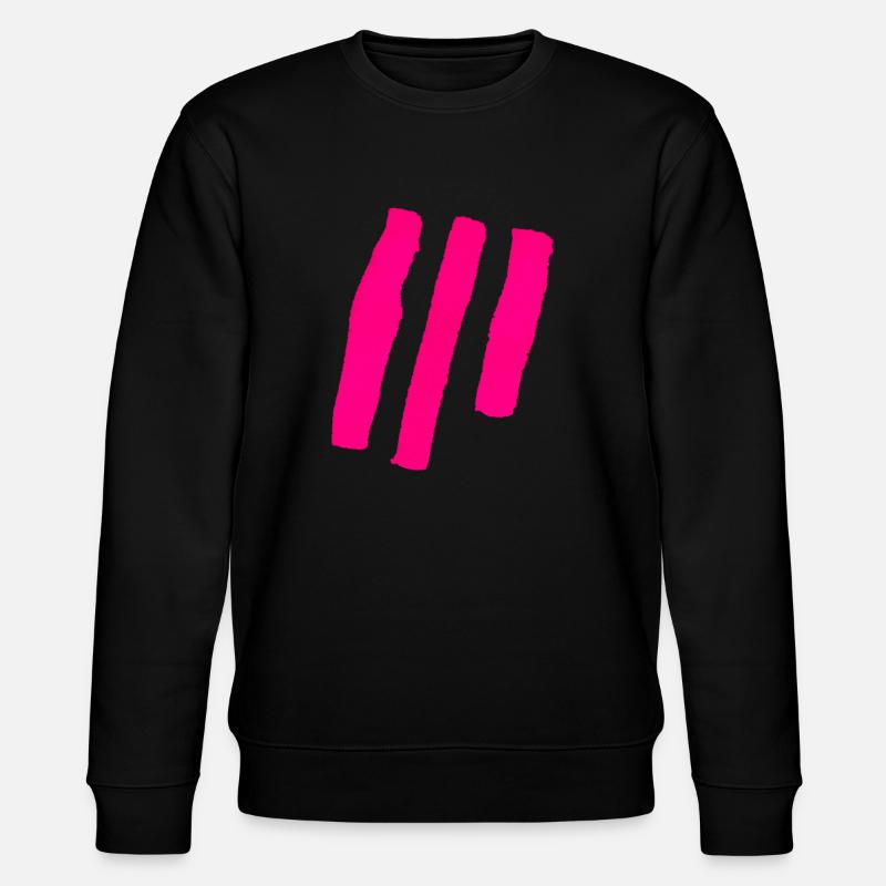 Streifen - Pink - Stanley/Stella Unisex Bio-Sweatshirt CHANGER  - Schwarz