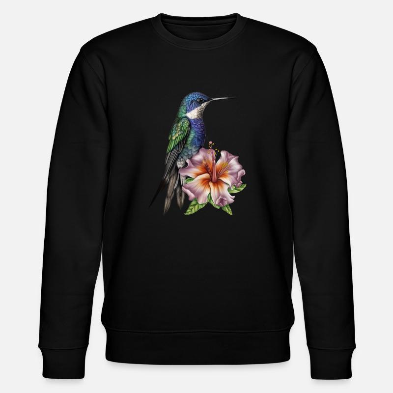 Mignon colibri avec fleur - Sweat bio CHANGER Stanley/Stella Unisexe - noir