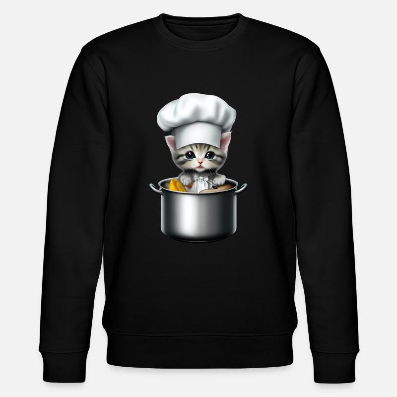 Chef Cat - Stanley/Stella CHANGER Unisex Organic Sweatshirt - black