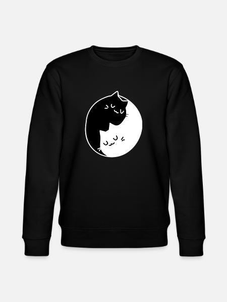 Ying Yang Cats Gift Idea - Stanley/Stella CHANGER Unisex Organic Sweatshirt - black