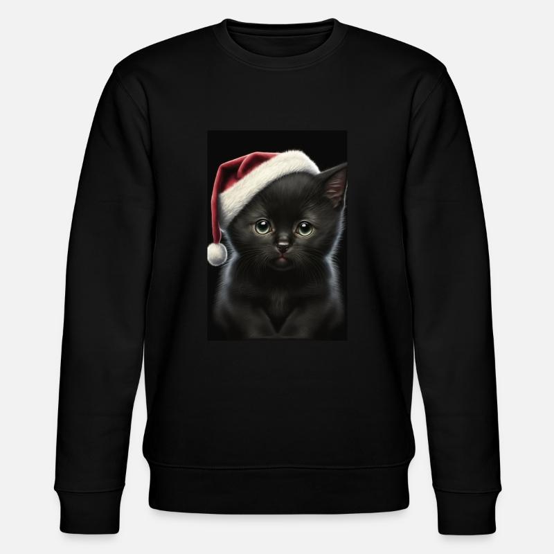 Schwarzes Kätzchen Weihnachten - Stanley/Stella Unisex Bio-Sweatshirt CHANGER  - Schwarz