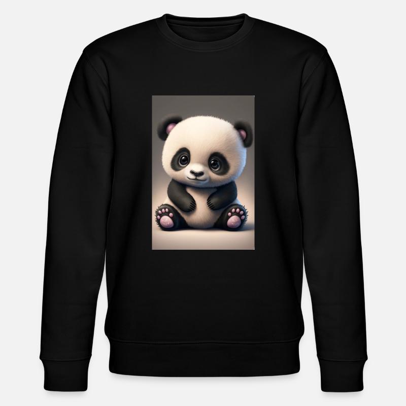 Süßes Baby-Panda - Stanley/Stella Unisex Bio-Sweatshirt CHANGER  - Schwarz