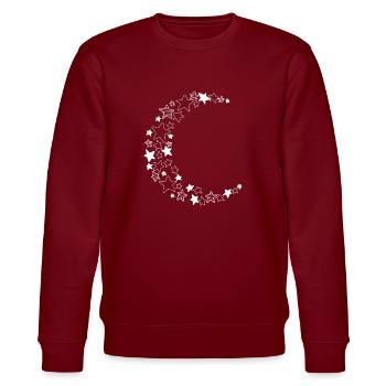 Mondsichel aus Sternen - Stanley/Stella Unisex Bio-Sweatshirt CHANGER  - Burgunderrot - Vorne - Nik (191cm) & Marisol (170cm)