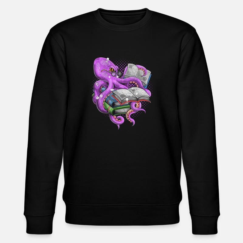 Read Bookish Octopus - Stanley/Stella CHANGER Unisex Organic Sweatshirt - black
