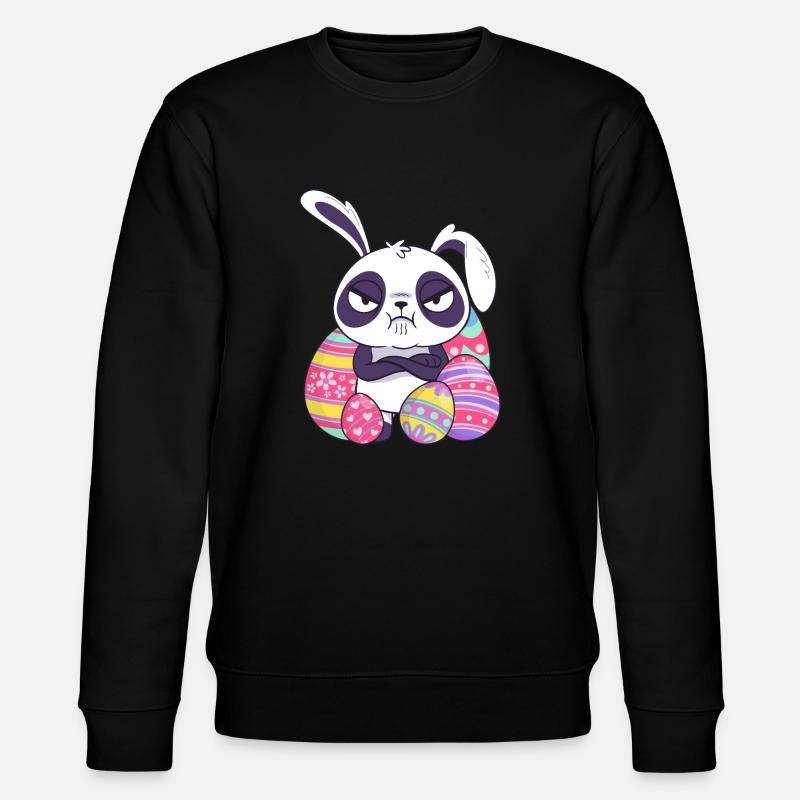 Osterhase Panda - Stanley/Stella Unisex Bio-Sweatshirt CHANGER  - Schwarz