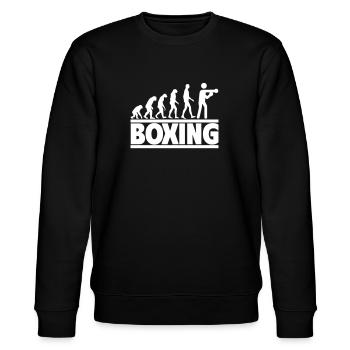 Boxing evolution: From man to boxer - Stanley/Stella CHANGER Unisex Organic Sweatshirt - black - Front - Nik (191cm) & Marisol (170cm)