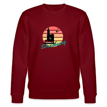 Strasbourg Summer Cathédrale - Stanley/Stella Unisex Bio-Sweatshirt CHANGER  - Burgunderrot - Vorne - Nik (191cm) & Marisol (170cm)