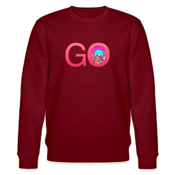 Go Berge Wandern Natur Outdoor Retro Vintage - Stanley/Stella Unisex Bio-Sweatshirt CHANGER  - Burgunderrot - Vorne - Nik (191cm) & Marisol (170cm)
