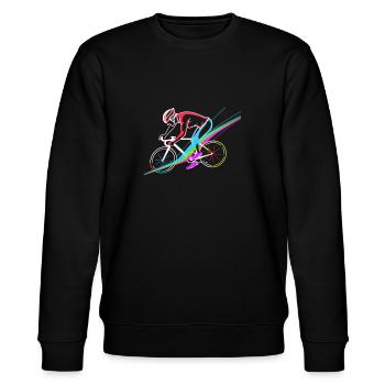 Road Cyclist Cycling Racing Cyclist - Stanley/Stella CHANGER Unisex Organic Sweatshirt - black - Front - Nik (191cm) & Marisol (170cm)